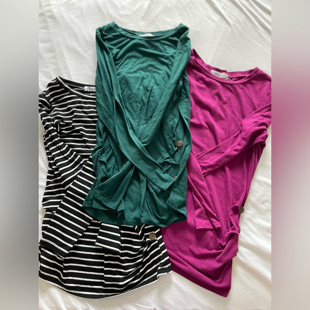 Three maternity tops